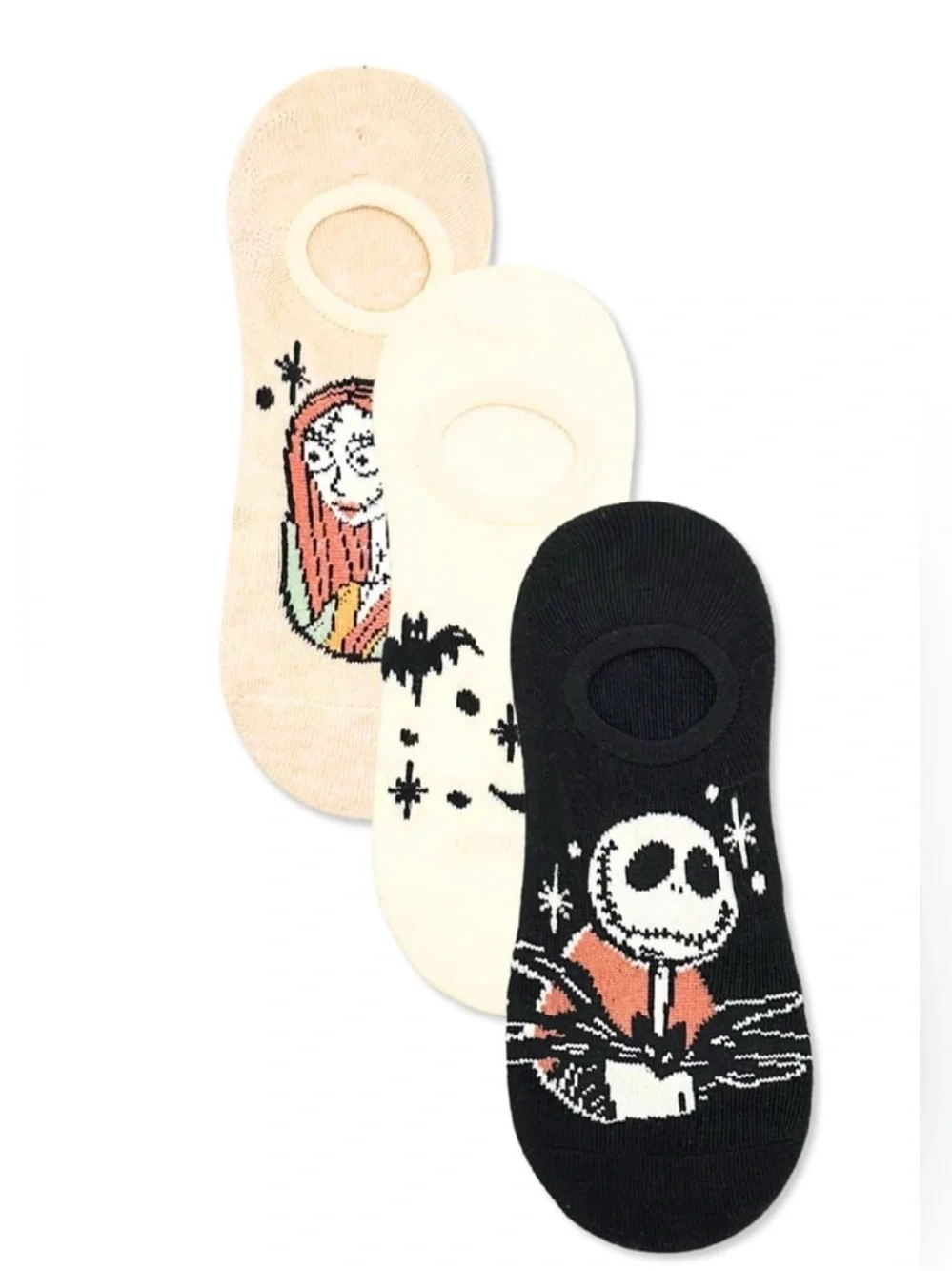 🌶️$5🌶️ NEW DISNEY Nightmare Before Christmas Scoop Liner Socks 3-Pack